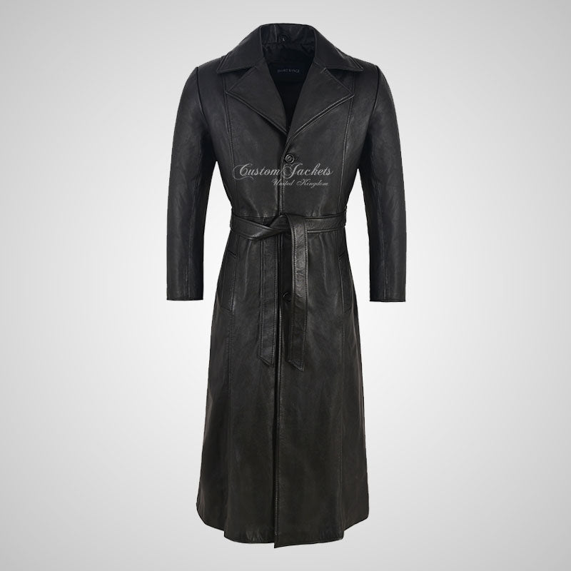 BLADE Full Length Leather Coat Black Vampire Movie Leather Coat