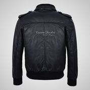 Carter Men's Leather Bomber Jacket Soft Lambskin Napa Jacket