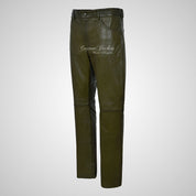 Mens 501 Leather Jeans Leather Pants Soft Leather
