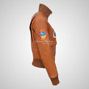 TOP GUN Leather Bomber Jacket for Ladies Soft Leather