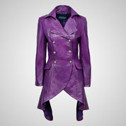 ENVY Ladies Laced Back Leather Flare Coat