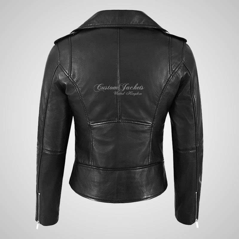 BRYNN Womens Leather Biker Jacket