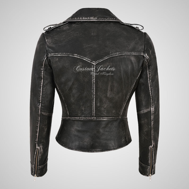 KATE-2 Ladies Biker Style Fashion Leather Jacket