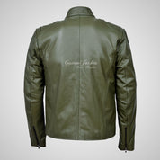 RAGE Mens Leather Biker Jacket Thick Cow Leather
