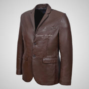 ROMA Men's 2 button Leather Blazer Leather Sports Jacket