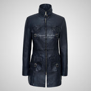 GINVERA Ladies Hip Length Blouson Jacket Soft Lambskin Leather