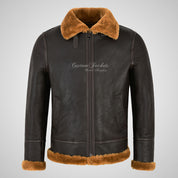 VOSTOK Men's B3 Sheepskin Flying Jacket Ginger Fur Shearling Jacket