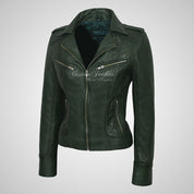BLAZE Leather Biker Leather Jacket For Women Soft Lambskin Leather