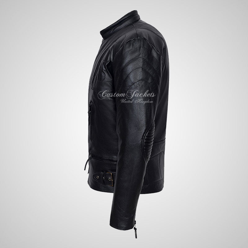 TERMINATOR Biker Leather Jacket For Mens Thick Cow Leather