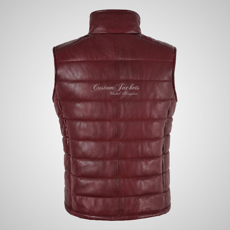 BELGRADE Ladies Puffer Leather Gilet Soft Leather Padded Vest
