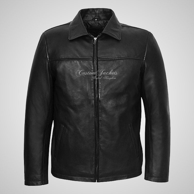 OLD GLORY Men's Leather Jacket Classic Soft Leather Blouson Jacket