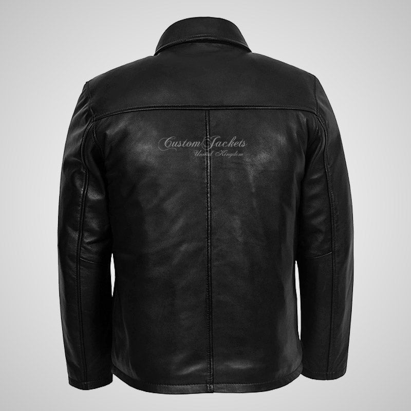 OLD GLORY Men's Leather Jacket Classic Soft Leather Blouson Jacket