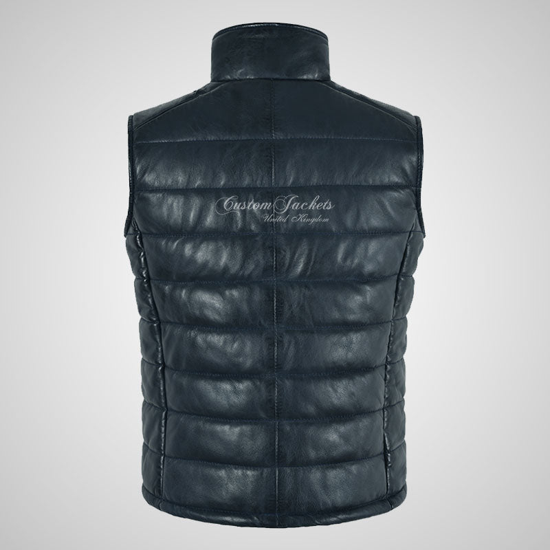 BELGRADE Ladies Puffer Leather Gilet Soft Leather Padded Vest