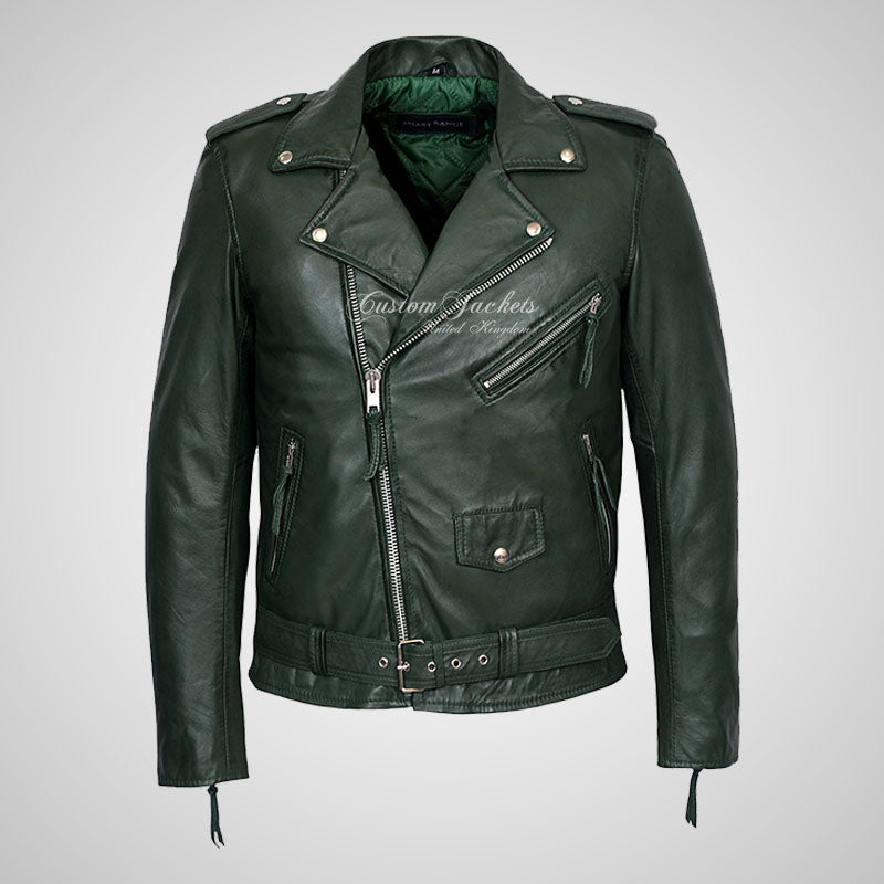 MARLON BRANDO Style Mens Biker Leather Jacket Casual Fashion Jacket