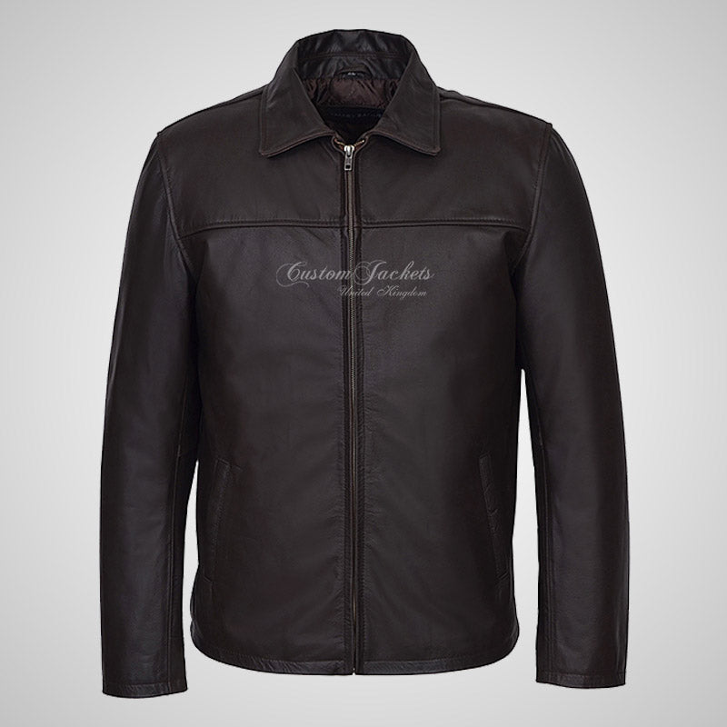 OLD GLORY Men's Cow Leather Jacket Classic Leather Blouson Jacket
