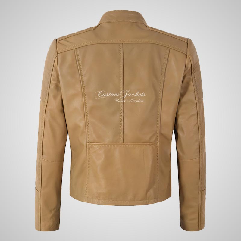 USK Women's Leather Biker Jacket Fitted Fashion Jacket