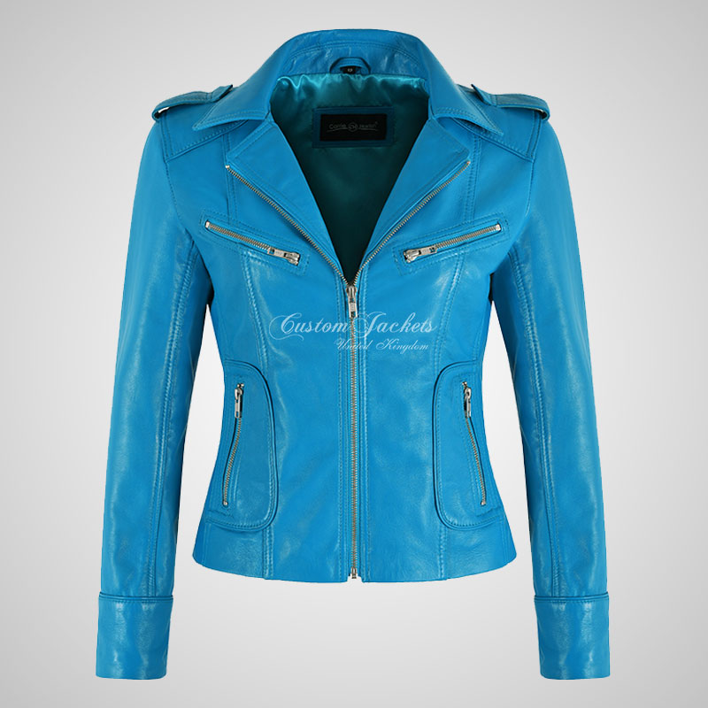 BLAZE Leather Biker Leather Jacket For Women Soft Lambskin Leather