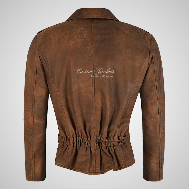 TENET Movie Leather Jacket Brown Buffed Leather