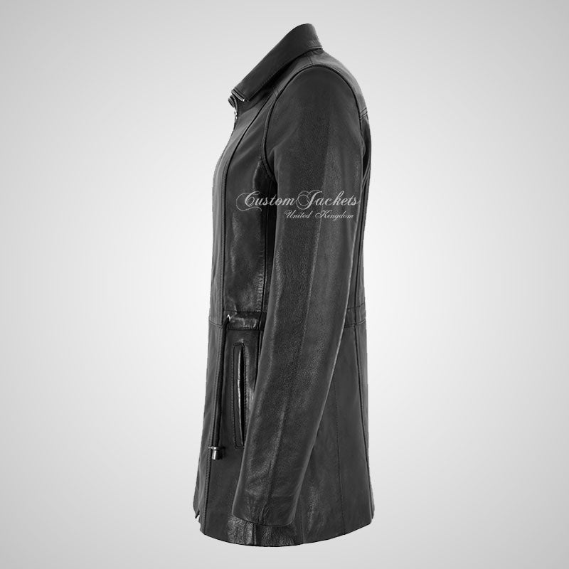 CHAMBRIA Ladies Mid Length Leather Jacket Black