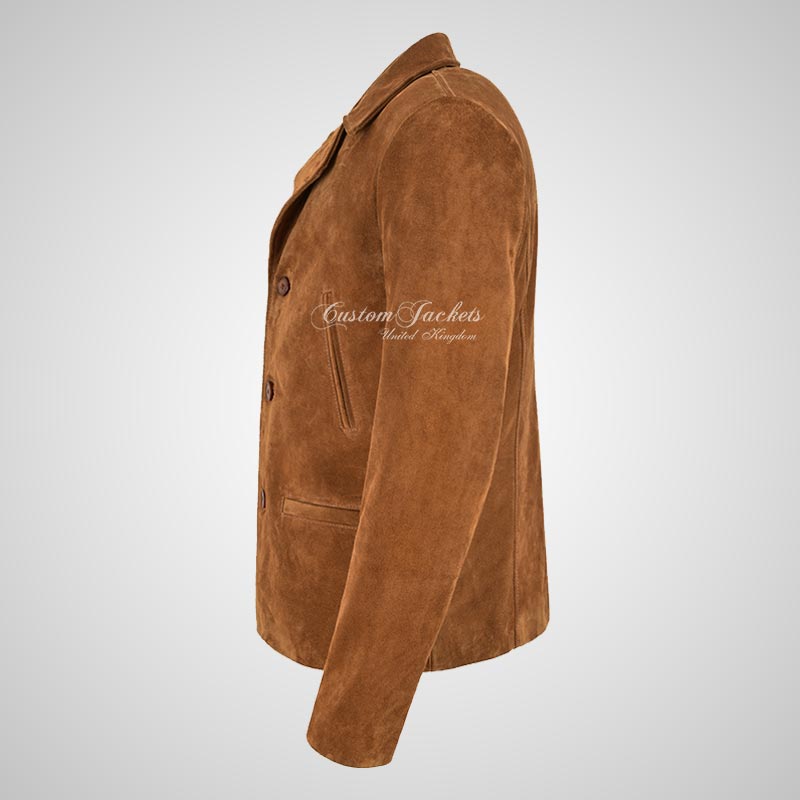 AMERICANA Suede Blazer Vintage Classic Blazer Jacket