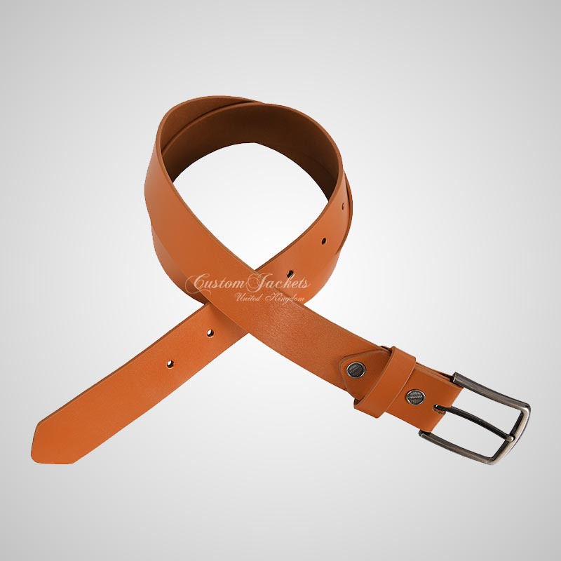 Men's Real Leather Belt For Causal & Formal Use Tan