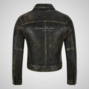 CHLOE Women's TRUCKER Vintage Leather Jacket Leather Shacket