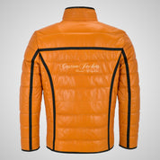 VAULT Padded Leather Jacket For Mens Soft Leather Puffer Jacket
