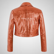 LUISA Ladies Leather Bolero Jacket Shinny Foiled Leather Jackets