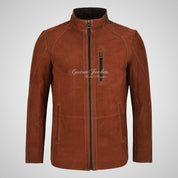 TURIN Nubuck Leather Blouson Leather Jacket For Mens Cow Nubuck Leather