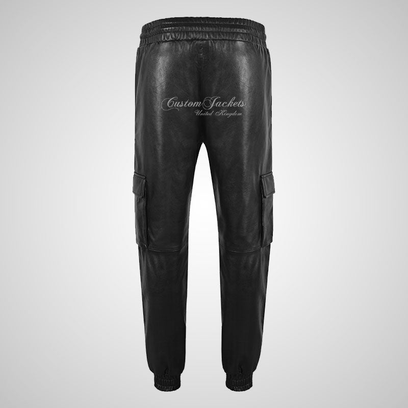TREK Men's Leather Trousers Jogging Bottoms Leather Trousers
