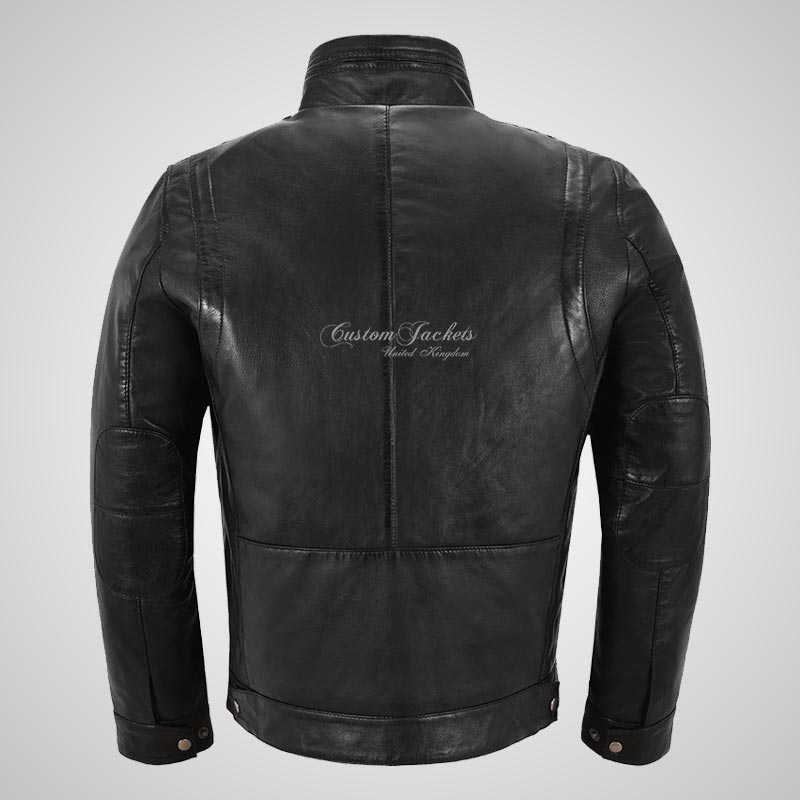 RHYS Men's Luxury Leather Jacket Leather Blouson Jacket