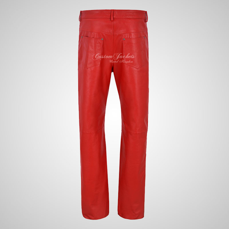 Mens 501 Leather Jeans Style Leather Pants