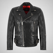 BLAZE BLACK Biker Leather Jacket For Men Soft Leather Jacket