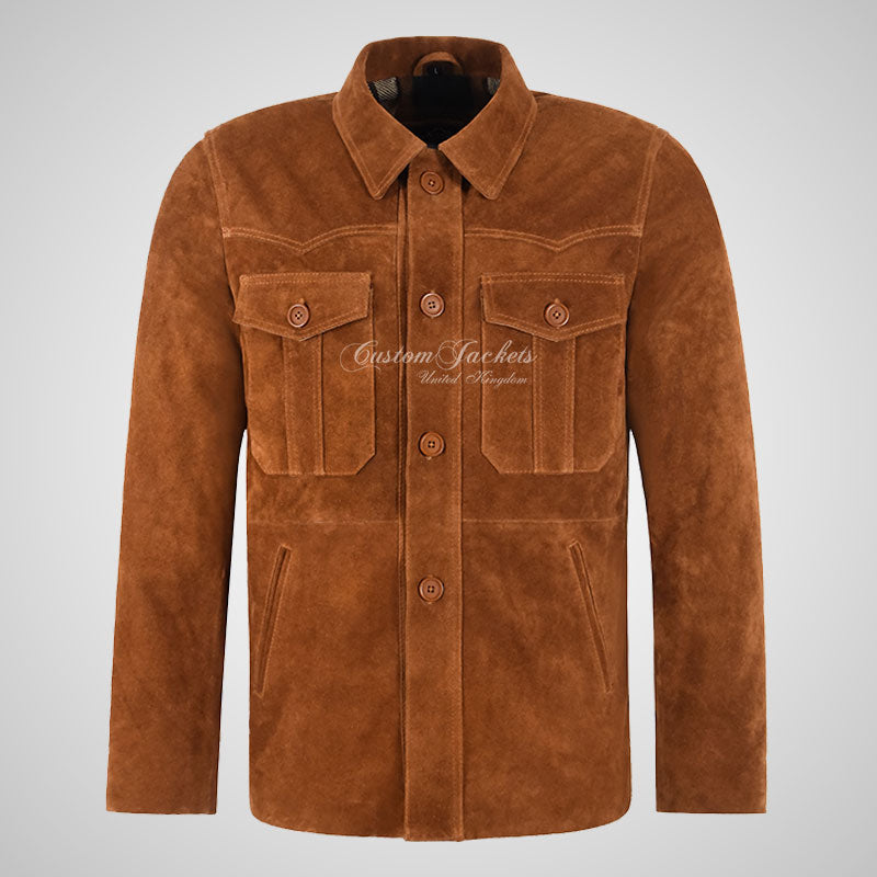 REFINED Box Style Suede Jacket For Mens Casual Blouson Jacket