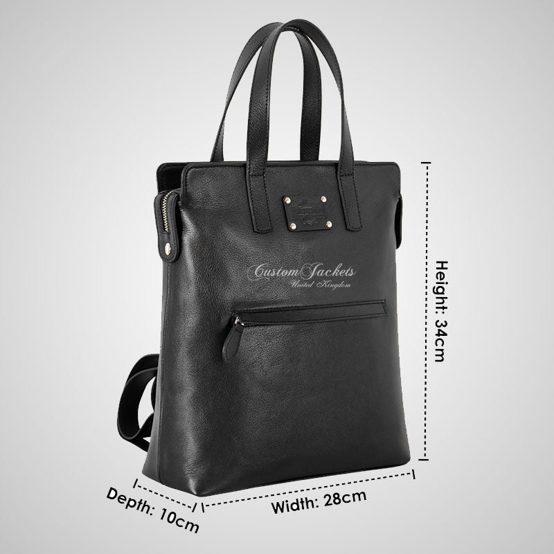 Ladies Leather Backpack Bag Black Rucksack Shoulder Travel Handbag