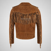 TRAVERSE Men's Suede Fringe Biker Jacket