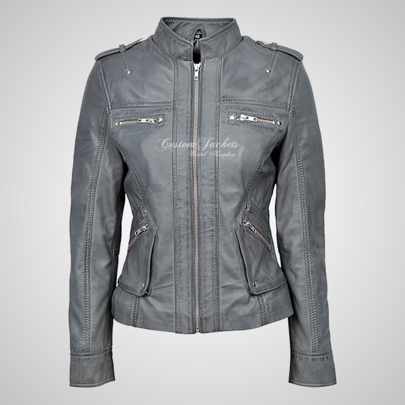 BETHANY Women Real Leather Fashion Jacket