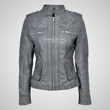 BETHANY Women Real Leather Fashion Jacket