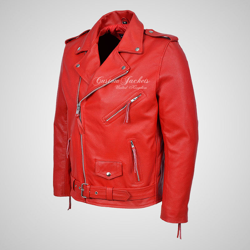 MARLON BRANDO Mens Biker Leather Jacket Moto Leather Jacket