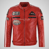Mens Leather Biker Jacket SIZMA Motorcycle Leather Jacket