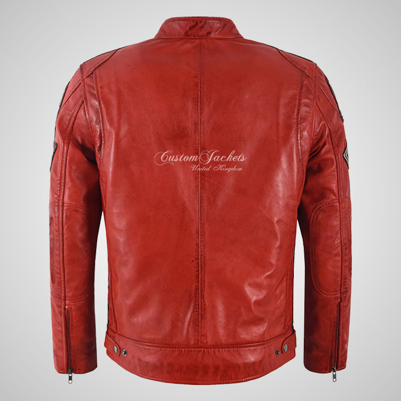 Mens Leather Biker Jacket SIZMA Motorcycle Leather Jacket