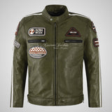 Mens Leather Biker Jacket SIZMA Motorcycle Leather Jacket