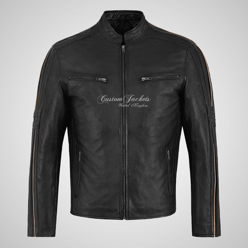 ARTURO Men’s Leather Racer Jacket - Sheep Napa