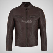 ARTURO Men’s Leather Racer Jacket - Sheep Napa