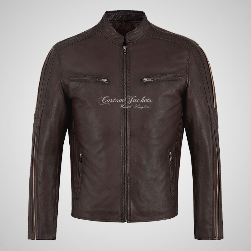 ARTURO Men’s Leather Racer Jacket - Sheep Napa