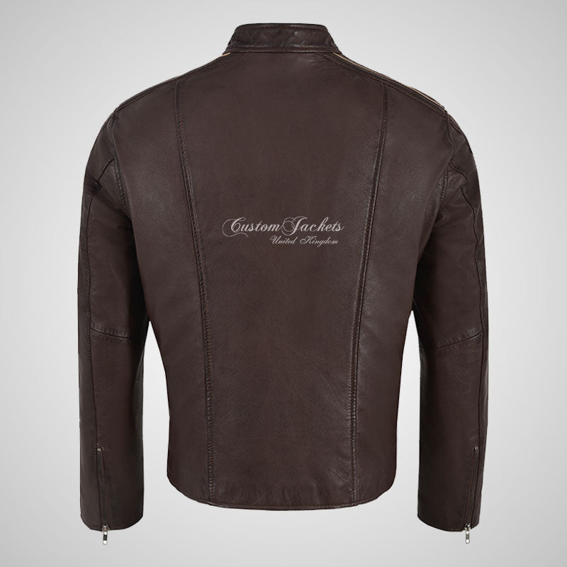 ARTURO Men’s Leather Racer Jacket - Sheep Napa