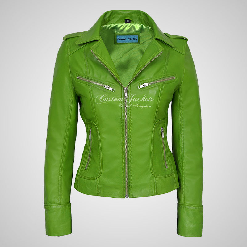 BLAZE Leather Biker Leather Jacket For Women Soft Lambskin Leather