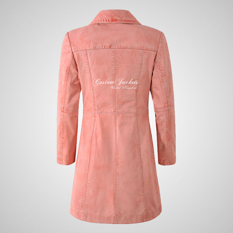 MIDDLETON Ladies Leather Coat Casual Long Blouson Jacket