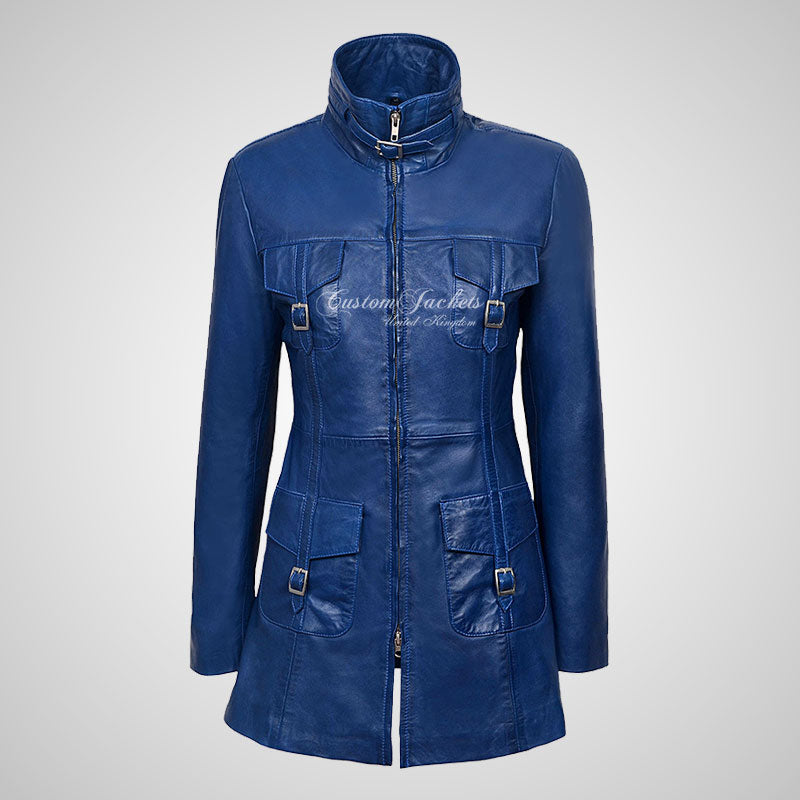 GINVERA Ladies Hip Length Blouson Jacket Soft Lambskin Leather