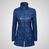 GINVERA Ladies Hip Length Blouson Jacket Soft Lambskin Leather